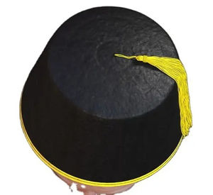 Fez Masónico Personalizado Bordado a Mano para Hija, con Estuche, Lana Negra, Cuatro Hileras de Pedrería, ¡Gran Oferta! - Product Image 4