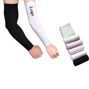 Manchons de cyclisme blancs en Spandex et Polyester, unisexe adulte, anti-UV, teint uni, en stock - Product Image 2