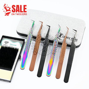 Pince à épiler d'extension de cils en acier inoxydable pour extension de cils Pince à épiler professionnelle Volume Lashes - Product Image 1
