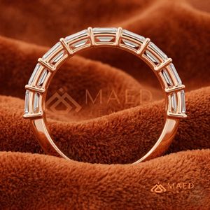Elegante Anillo de Moissanita con Corte Esmeralda para Mujer, Oro Rosa, Regalo de Joyería para Aniversario de Bodas, EE. UU. - Product Image 2