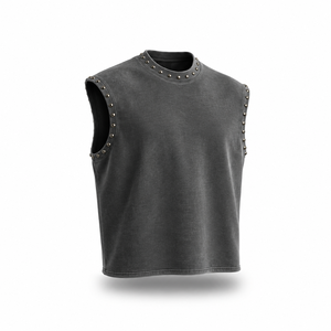 เสื้อกล้ามผู้ชาย ผ้าฝ้าย 100% ทรงโอเวอร์ไซส์ ถักทอเป็นมิตรกับสิ่งแวดล้อม ระบายอากาศได้ดี ไม่เป็นขุย เหมาะสำหรับใส่ลำลองในฤดูร้อน สไตล์สตรีทแวร์ - Product Image 1