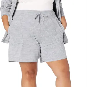 Большие размеры женские короткие однотонные серые шорты на шнурке шорты для бега с карманами дышащие летние спортивные повседневные шорты для ходьбы
