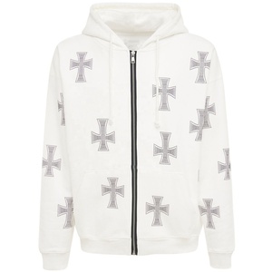 2025 temporada de invierno sudaderas con cremallera cómodas diamantes de imitación 100% sudaderas con capucha de algodón mejor ropa de calle impresión de pantalla personalizada hombres Sudadera con capucha - Product Image 1