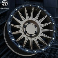 Jantes Beadlock DW Modifiées Forgées Bronze Mat Noir 16 Rayons à Pointe Flèche 17 18 19 20 Pouces Tout-Terrain Adaptées aux VUS et Voitures Tout-Terrain Robustes