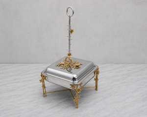 Luxury Classic Rectangle Stainless Steel Chafing Dish Food Warmer <b>Ceramic</b> Non-Stick Lid Eco-Friendly Dishwasher Safe Buffet - Product Image 6