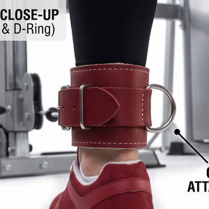 Correas de tobillo de cuero para entrenamiento con cierre de hebilla, correas de tobillo de cuero para levantamiento de pesas en el gimnasio, correas de tobillo de cuero para entrenamiento. - Product Image 3