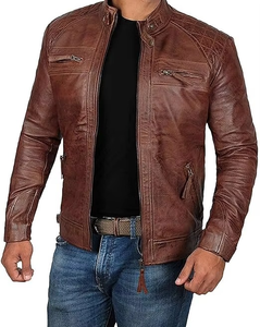 Chaqueta de Cuero para Hombre, Logotipo Personalizado, Color Sólido, Alta Calidad, Diseño Único, Tallas Grandes, Servicios OEM y ODM Disponibles - Product Image 5