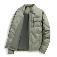 Blouson matelassé à capuche bleu clair pour homme, coupe-vent, décontracté, fermeture éclair, coupe régulière, couleur unie, écologique, haute qualité