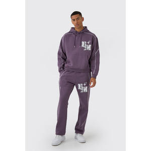 Ensemble survêtement personnalisé en molleton de coton pour hommes vêtements de sport d'hiver ensemble sweat à capuche et jogging pour hommes poids lourd - Product Image 1