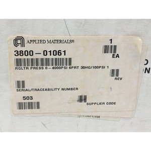 Régulateur de pression AMAT 3800-01061 0-4000 PSI 6PRT - Équipements et pièces semi-conductrices de renommée mondiale à confiance - Product Image 5
