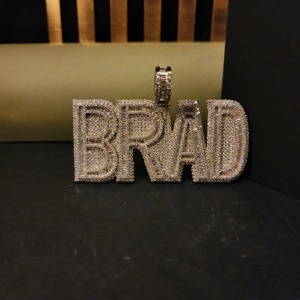 Custom Iced Out Moissanite Name Pendant Hip Hop Jewelry in 925 Sterling <b>Silver</b> with Rhodium/Gold/18K Gold Plating Luxury Style - Product Image 2