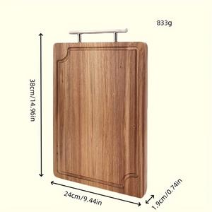 Juego de tablas de cortar de alta resistencia con mango de acero, ranura profunda para jugos, superficie apta para cuchillos, ideal para cortar y servir a diario - Product Image 6