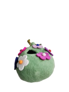 บ้านนกผ้าสักหลาดหรูหราทำด้วยมือพร้อมดีไซน์ดอกไม้ที่มีสไตล์อุปกรณ์กรงนกตุ๊กตาและสัตว์เลี้ยง - Product Image 3