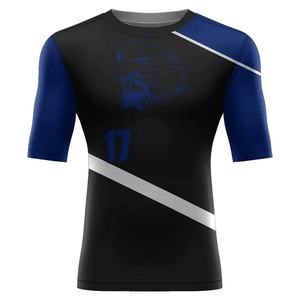 Camiseta Deportiva de Manga Corta para Hombre, Negra y Azul, con Estampado de Águila, de Secado Rápido, de Poliéster, para Natación - Product Image 6
