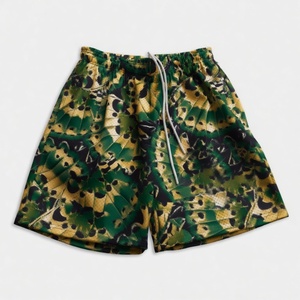 Custom Colorful Flame <b>Leaf</b> Pattern Mesh Basketball Shorts Full Sublimation Breathable with sides pockets and front drawstring - Product Image 6