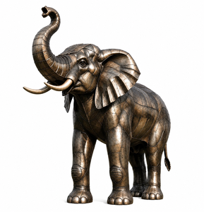 Sculpture d'éléphant en bronze personnalisée, statue de faune pour jardin extérieur et cour, artisanat métallique de haute qualité, décoration paysagère - Product Image 1
