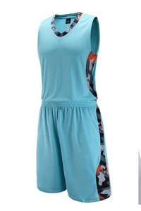 Ensemble de maillot de basket-ball unisexe rouge, manches courtes, col en V, polyester respirant, pour adultes, toutes saisons, taille élastique à l'avant - Product Image 2