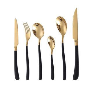Vaisselle dorée en gros pour restaurants, couverts en acier inoxydable, cuillères, fourchettes, couteaux, ensemble de couverts dorés pour mariage, pour toutes les occasions - Product Image 3
