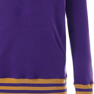 Sweat-shirt à col rond en chenille Omega pour femme, hiver, fermeture éclair quart de tour, imprimé 3D, rayures dorées, poignets côtelés, logo frontal - Product Image 5