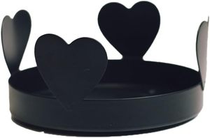 Modern Polished Black Metal Eco Friendly Durable Heat Resistant Heart Tea Light Holder 16 Oz. 24 Oz. <b>Candles</b>-Christmas Birthday - Product Image 2