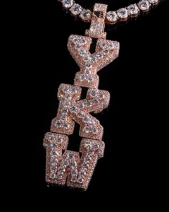 Colgante de Lujo IGI con Letra Inicial Personalizada, Moissanita VVS, Plata de Ley 925, Bañado en Oro Rosa, Estilo Hip Hop - Product Image 4