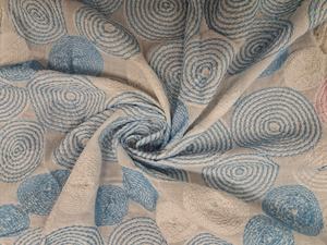 Tissu en coton blanc respirant tissé à motif spirale circulaire bleu et blanc pour vêtements de mode pour filles - Vente en gros - Offre spéciale - Product Image 5