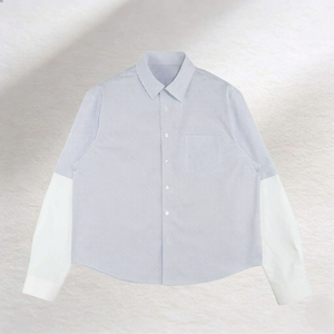 New Arrival 100% Cotton Double Layer <b>Patchwork</b> Men's Long Sleeve Oxford <b>Shirts</b> - Product Image 1