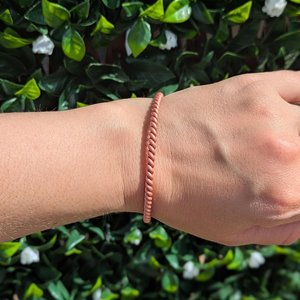 Belladec Handcrafted Twisted <b>Copper</b> <b>Bangle</b> Bracelet Minimalist Artisan Jewelry Classic Elegant Rope Design Daily Wear Gift for - Product Image 3