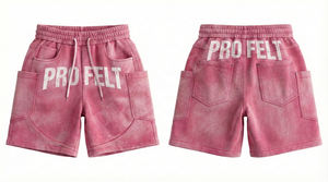 Shorts cargo amples en coton 100% respirant et à séchage rapide, style hip-hop, imprimé avec le nom de la marque, style streetwear. - Product Image 3