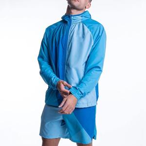 Ensemble de veste coupe-vent sportive pour homme, à blocs de couleur, séchage rapide, manches longues, demi-zip, léger, en polyester, pour l'été, vêtements de sport - Product Image 1
