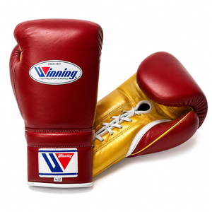 Gants de boxe de compétition légers en cuir de vachette véritable avec fermeture à lacets – Fournisseur de marques privées - Product Image 1
