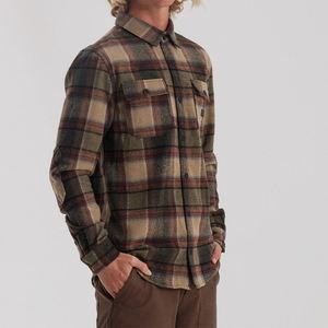 Chemise en flanelle à carreaux traditionnelle pour homme, en coton, à manches longues, boutonnée, décontractée, classique, respirante, pour l'extérieur, personnalisable - Product Image 2