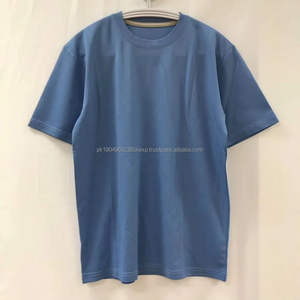 T-shirt pour homme en coton lisse et frais, personnalisable avec votre logo, bleu uni, vintage, coupe ample, col rond, décontracté - Product Image 6