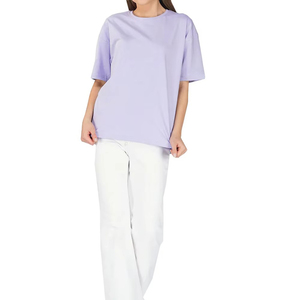 T-shirts en toile classiques pour femmes, coupe régulière, respirants, style streetwear, décontractés, haute qualité, tailles et couleurs personnalisables - Product Image 4