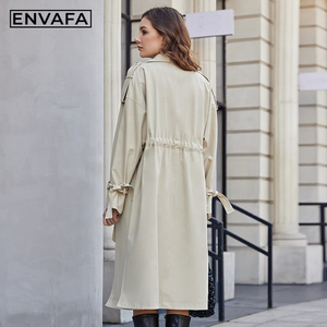 High Quality Women's Autumn Spring Trench Coat Feminino Luxury Designer Windproof Long Trench Coat Wholesale Custom Manufacture - Product Image 2