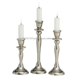 Premium Silver Metal Candle Stand for Christmas Home Decor Handmade with Customized Color Perfect Lighting <b>Dining</b> Living Rooms - Product Image 1