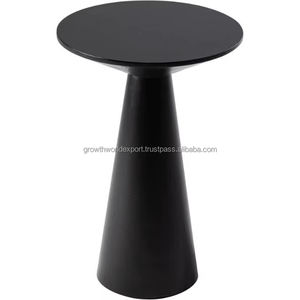 Mesa de Centro Redonda Negra Premium, Mueble Decorativo Elegante para Sala de Estar, Mesa de Pedestal de Diseño Moderno - Product Image 1