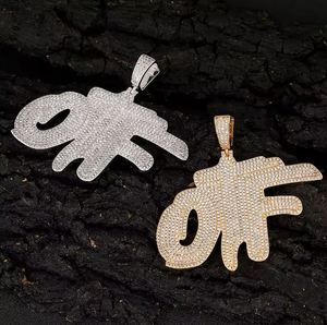Iced Out Diamant OTF Anhänger Charm 935 Silber Plattiert Bling Zweischichtig Moissanit Fassung Buchstaben Geschenkanhänger - Product Image 6