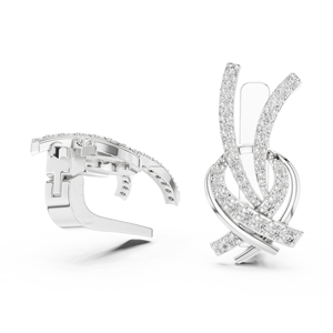 Boucles d'oreilles pour femmes Forever Jewels, plaquées or 18 carats, CVD LAB GROWN, surface lisse, rondes, ethniques, luxueuses et uniques - Product Image 4