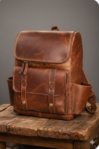 Mochila de Cuero PU de Gran Capacidad Personalizada, con Cierre, Impermeable, Unisex, para Viajes de Negocios, Más Vendida - Product Image 2