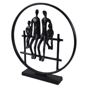 Sculpture de décoration de Noël ronde moderne en métal et bois, écologique, faite à la main, disponible en plusieurs tailles - Product Image 2