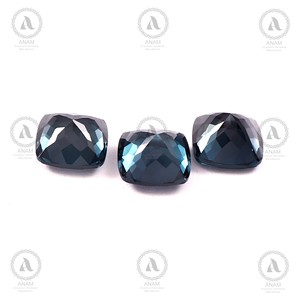 ANAM EMPORIUM Topacio Azul de Londres Natural de Alta Calidad, Corte Cojín Facetado, 10mm, 5.30ct, Piedras Preciosas Sueltas, Certificado por Terceros - Product Image 2