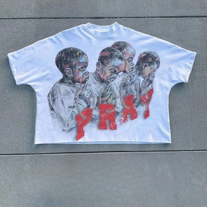 Camiseta Oversize Vintage de Algodón con Corte Cuadrado y Lavado Ácido, Estampado de Logotipo Personalizado en Serigrafía, Ajuste Corto para Hombre - Product Image 1
