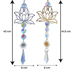 Lotus Shape Metal And Crystal Catcher Sun Catcher For Home Garden <b>Window</b> Decor Elegant Spiritual <b>Light</b> Catching Art Gift Item - Product Image 6
