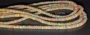 Perles d'Opale Welo d'Éthiopie pour la fabrication de bijoux, 3mm-5mm, pierres précieuses blanches naturelles lisses en forme de rondelle, longueur 15 pouces, qualité excellente - Product Image 3