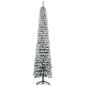 Albero di Natale Artificiale Verde Realistico, Sottile e Non Illuminato, Alto 2,4 Metri, con 603 Punte e Effetto Neve - Product Image 1