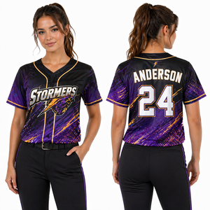 Camiseta de Béisbol Profesional para Mujer, Impresión por Sublimación, Uniforme de Equipo Personalizado, Ropa Deportiva Transpirable, Fábrica OEM - Product Image 6