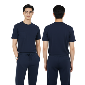 Conjunto Médico para Hombre, Corte Cómodo, Camiseta de Manga Corta con Pantalones Jogger, Tela Transpirable, Uniforme Sanitario para Enfermeros y Doctores - Product Image 1