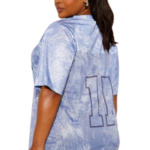 Camiseta de Fútbol Americano Ligera con Patrón Sublimado, Malla Transpirable de Poliéster para Mujer, Ropa Deportiva Personalizada Y2K, Servicio OEM - Product Image 2