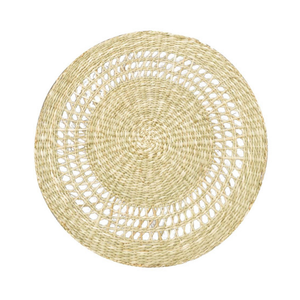 Napperons ronds en jonc de mer tressé, décor de table en osier naturel, sous-plats en paille pour les réceptions estivales - Product Image 1